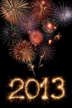 A bunch of fireworks that are in the air